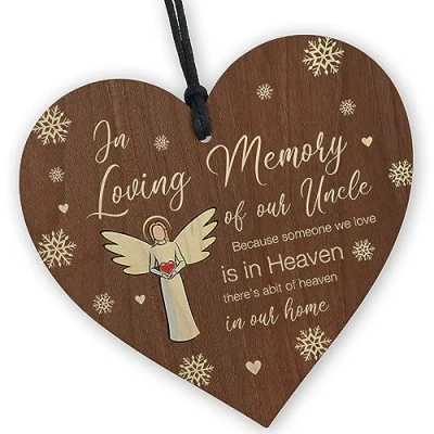 Image of Red Ocean In Loving Memory of Uncle Memorial Bauble Ornaments Bereavement Remembrance Christmas Xmas Tree Decoration For