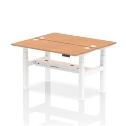 Image of Air B2B 1400x600mm Height Adjustable 2P Bench Desk CP Oak/White