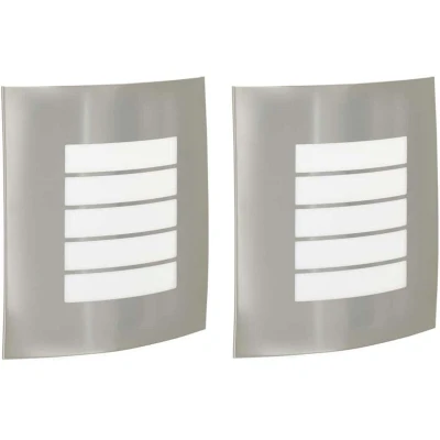 Image of Outdoor Wall Lights 2 pcs Silver Stainless Steel IP44 Vidaxl