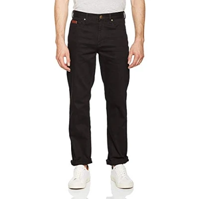 Image of Farah Classic Men&#039;s Darwood Rigid Trousers, Black 001, 44W / 34L