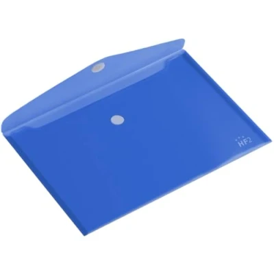 Image of Europel Pack of 10 Wallet Folder A4 Size Envelope Document with Hook &amp; Loop Closure Clear Blue for Home, Offices, School Businesses Landscape Organizer Holder 190126