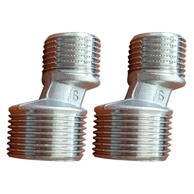 Image of 2 PCS 2X 1/2&quot; to 3/4&quot; BSP Shower TAP Connection Reduction Male Dog Legs