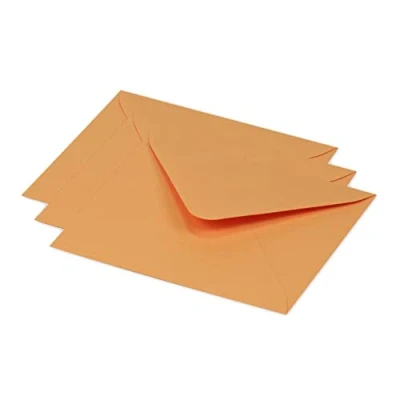 Image of Clairefontaine Ref 60136C Pollen Envelopes (Pack of 20) 125 x 138mm Sized, 120gsm Paper, Gummed Seal, Inkjet &amp; Laser Printer Compatible, Acid Free Clementine Orange