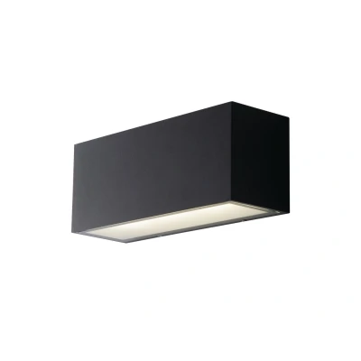 Image of Twin Outdoor Integrated LED Up Down Wall Light, Charcoal, Transparent, IP54, 4000K