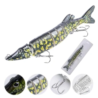Image of Goture 1 Pc Slow Sinking Bass Fishing Lure, Lures for Freshwater and Saltwater, Lifelike Swimbait Trout Crappie, 5 Inches Style A
