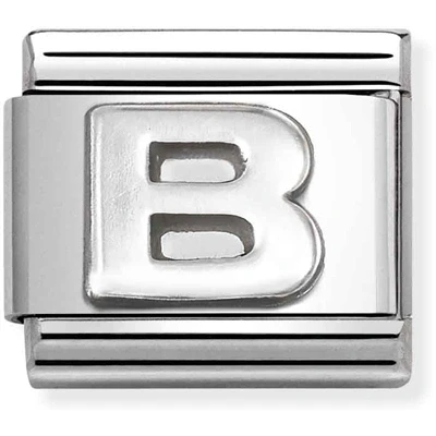 Image of Nomination Oxidised Silver Letter Charm B