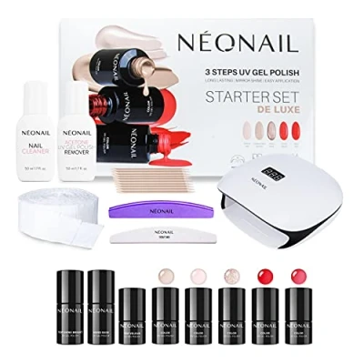 Image of NeoNail Zestaw do Hybryd De Luxe 8 Lakierów + Lampa LED 36W/48 1 Sztuka