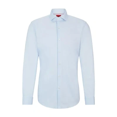 Image of HUGO Mens Kason Easy Iron Slim fit Shirt in Cotton Twill