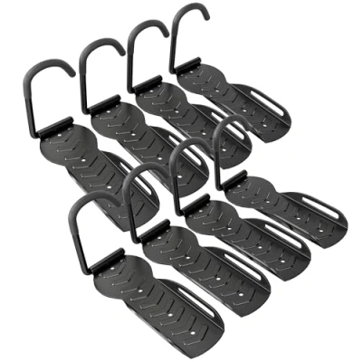 Image of SPORTNOW 8 Pack Bike Rack, Wall Mounted Bicycle Hanger Hook, Foldable Garage Storage Holder for Indoor Outdoor Use