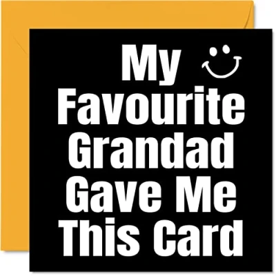 Image of Funny Birthday Cards for Grandson Granddaughter My Favourite Grandad Joke Happy Card from Grandad, Banter Gifts, 145mm x Humour Greeting