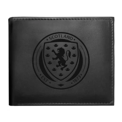 Image of Scotland Money Wallet Official Football Gift Embossed Crest Black