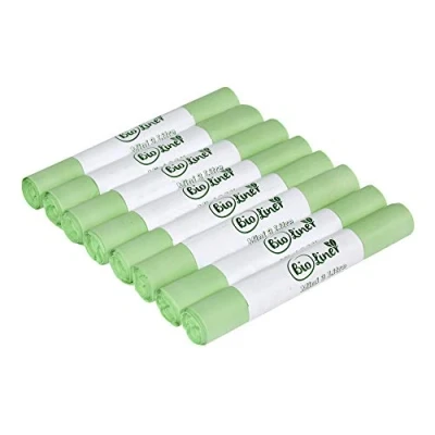 Image of Mini 3L Compostable Caddy Bags 200 Liners Kitchen Worktop Compost Food Waste Bin for EN13432