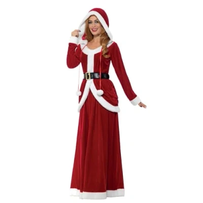 Image of Smiffys Deluxe Ms Claus Costume, Red, S UK Size 08 10