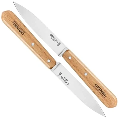 Image of Opinel Set of 2 Paring Knives No.112 Natural,Pink,yellow