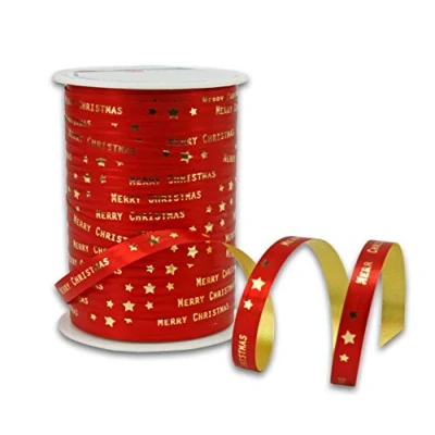 Image of Präsent Merry Christmas Curling Ribbon Red 10 mm Width, 100 m Length
