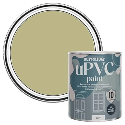 Image of Rust Oleum Green uPVC Door and Window Paint in Matt Finish Sage 750ml