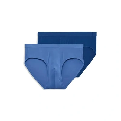 Image of Jockey Men&#039;s Underwear Elance Microfiber Low Rise Brief 2 Pack, Ocean Blue/Mimas Blue, M