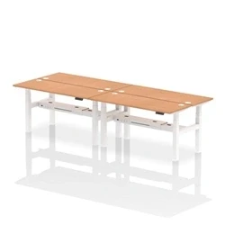 Image of Air B2B 1600x600mm Height Adjustable 4P Bench Desk CP Oak/White