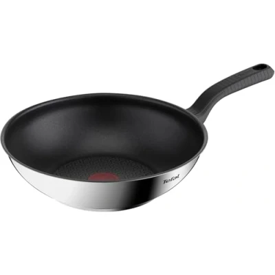 Image of Tefal 28cm Comfort Max Stainless Steel Non stick Wok, Silver