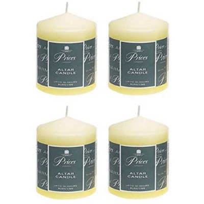 Image of 2 X 4 Ivory Altar Candle 100mm 80mm 50 Hours Burn Time