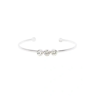 Image of Karen Millen Crystal Dot Cuff Bracelet For Women (Silver/Clear Crystal)