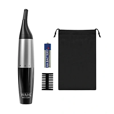 Image of Wahl Precision, Ear, Nose and Eyebrow Trimmer,Gifts for Him, Precision Dual Blade, Vertical Trimming Head, Fully Washable Trimmers, 5 Lengths, Battery Operated