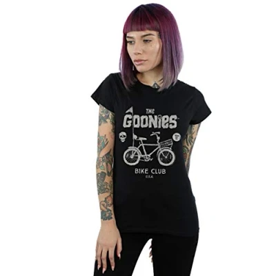 Image of Absolute Cult The Goonies Women&#039;s Bike Club T Shirt Black Large