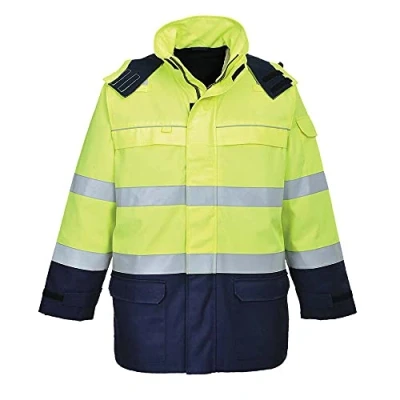 Image of Portwest Bizflame Multi Arc Hi Vis Jacket, Color: Yellow/Navy, Size: L, FR79YNRL