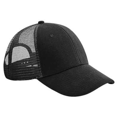 Image of Beechfield Jersey Athleisure Trucker 6 Panel Design Black