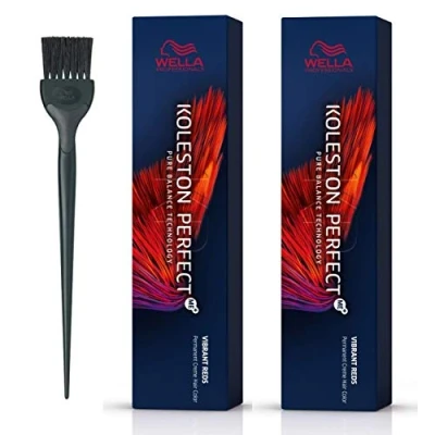 Image of Wella Koleston Perfect Me+ Vibrant Reds 7/43 Pack of 2 Medium Red Gold Blonde 60ml