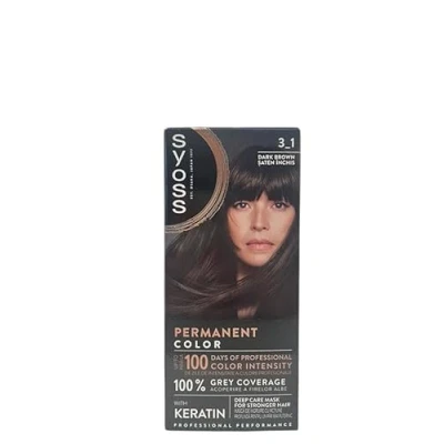 Image of Syoss Permanent Coloration Hair Dye 3.1 Dark Brown 115ml