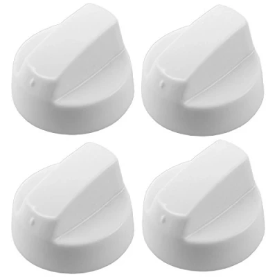 Image of Spares2go White Control Knobs for New World Oven Cooker &amp; Hob (Pack of 4 + Adaptors)
