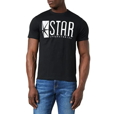 Image of DC Comics Men&#039;s Star Labs T Shirt, Black (Black Blk), M UK