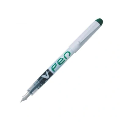 Image of PILOT V Pen Disposable Erasable Fountain Pens Pack of 3 Greenaa