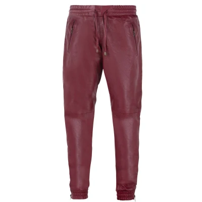 Image of Infinity Leather Mens Jogging Bottoms Boston Burgundy Size 36 (Waist)