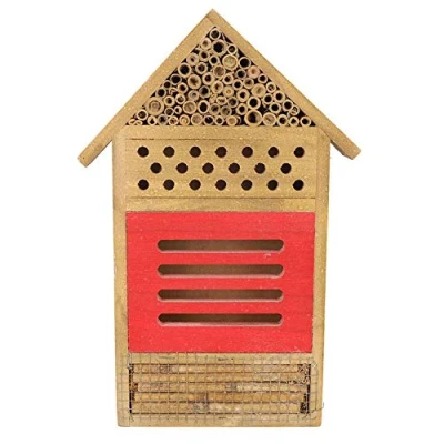 Image of TOPINCN Bee House Beehive Wooden Insect Apiary Wood Room Hotel Shelter Garden Decoration Nest Box