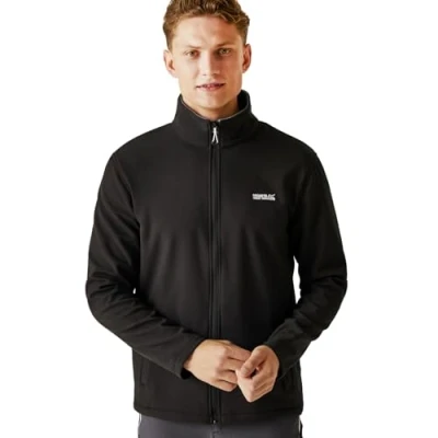 Image of Regatta Mens Cera V Wind Resistant Softshell Walking Jacket Black M