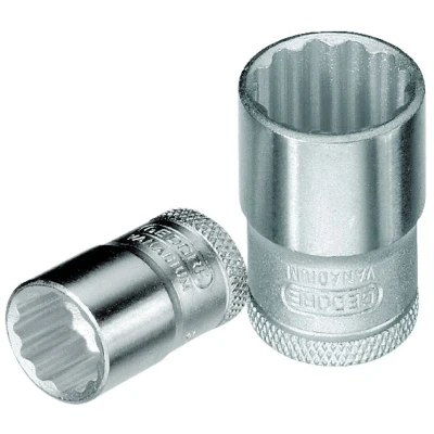 Image of GEDORE Socket, 3/8&quot; 10 mm drive, Bi hex, 14 AF, Tool, D 30 14, Chrome plated steel