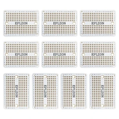 Image of EPLZON Solderable Breadboard Mini PCB Board Gold Plated Solder for DIY Electronics Projects Apply to Soldering 2.0&quot;x1.5&quot;(Pack of 10 Pcs,WHITE)