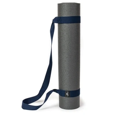 Image of yoga Studio mat Carry Strap 4 x 137cm, Multipurpose with Adjustable Loops, and Carrier Combined (The in picture is for illustration purposes only.) (Navy Blue)