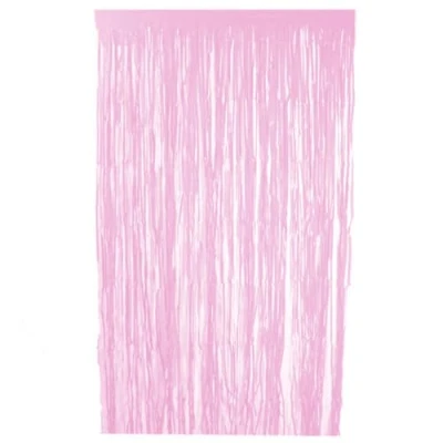 Image of Pastel Pink Biodegradable Paper Fringe Door Curtain 1.9m x 99cm
