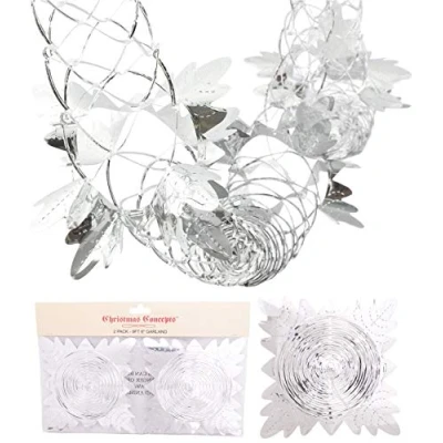 Image of Christmas Concepts® Pack Of 2 9ft Foil Garland Festive Hanging Decorations (Silver)