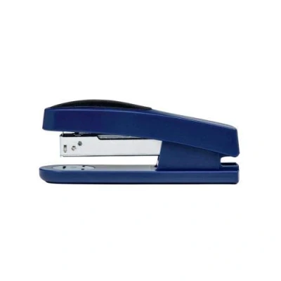 Image of 5 Star Office Half Strip Stapler Top Loading Rubber Base 26 Sheet Capacity Takes 26/6 Staples Blue