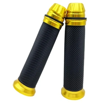 Image of Motorcycle Handlebar Grips Motorbike Hand Grip Universal 7/8 inch 22mm CNC Aluminum Handle Bar Replacement Gold
