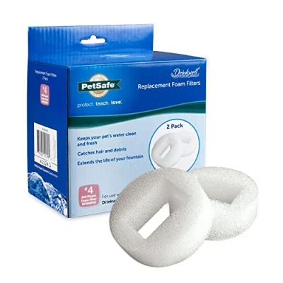 Image of PetSafe Drinkwell 360 Plastic Pet Fountain Replacement Foam Filters, Pack of 2, Filter for Dog and Cat Water Fountains