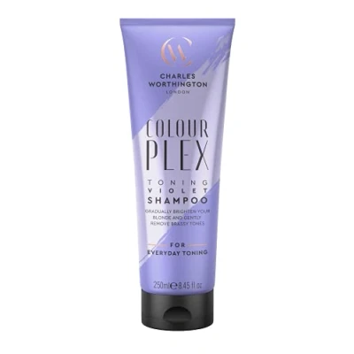 Image of Charles Worthington ColourPlex Toning Violet Shampoo, Tone and Brighten, Purple Shampoo for Blonde Hair, Salon Blondes, 250 ml