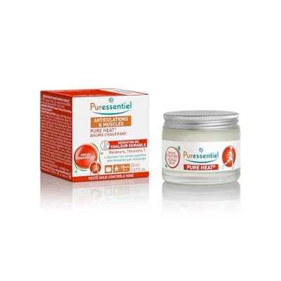 Image of Puressentiel Muscles &amp; Joints Pure Heat Heating Balm with 14 Essential Oils Soothes Muscular Tension and Stiffness 20 ml