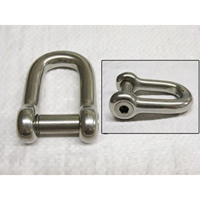 Image of Stainless Steel D Shackle with Allen Screw Head 8MM (Dee Rigging Flush Marine)