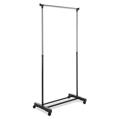 Image of Whitmor 6021 3079 Ebony Chrome Collection Adjustable Garment Rack