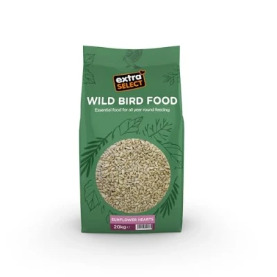 Image of Extra Select Sunflower Hearts Bird Food 20kg Husk Free, Bakery Grade, Premium Wild Seed